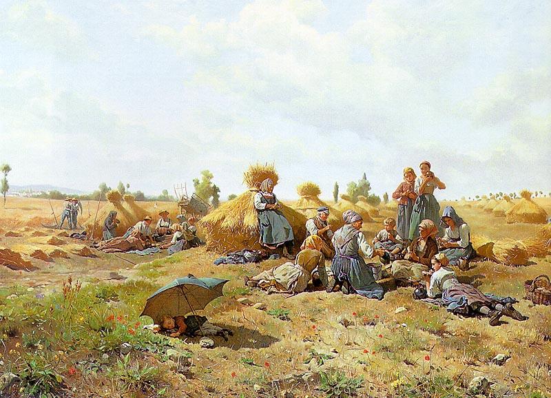 Daniel Ridgeway Knight Harvest Repast oil painting picture